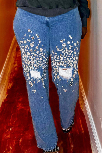 Stylische Stretch-Jeans aus Strass