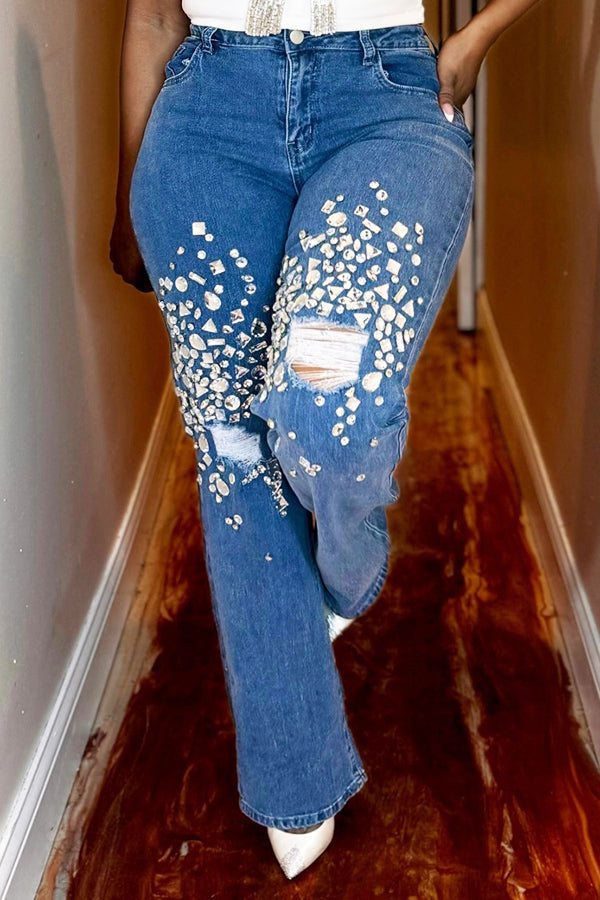 Stylische Stretch-Jeans aus Strass