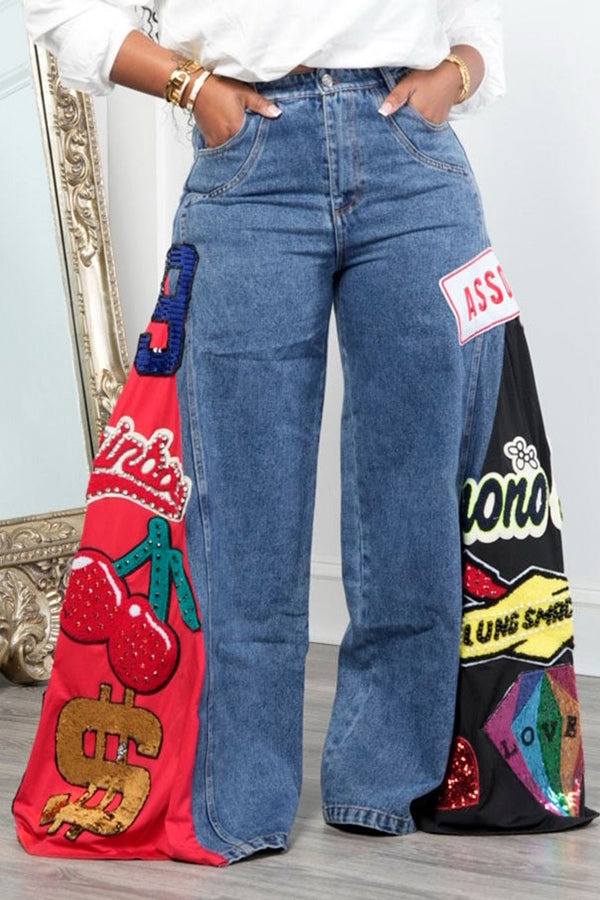 Versatile High Waist Wide Leg Jeans