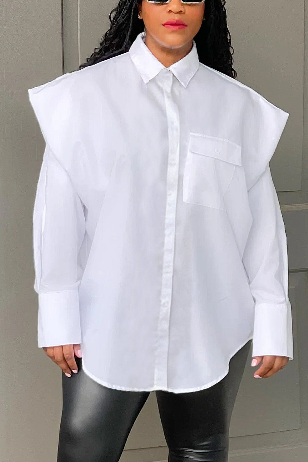 Executive Long Tie Style Denim Jumpsuit & Shirt Set