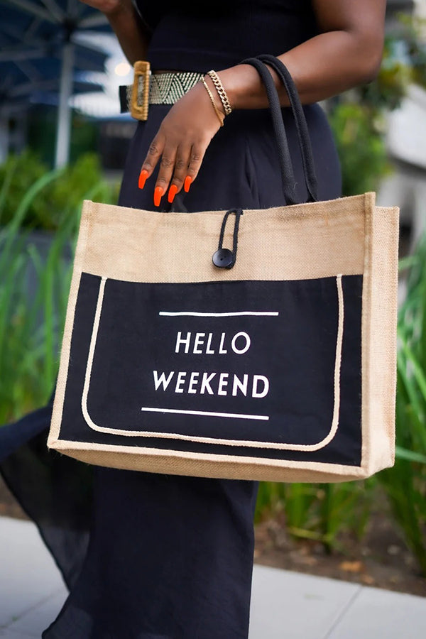 Linen Hand Lettering Printed Bag