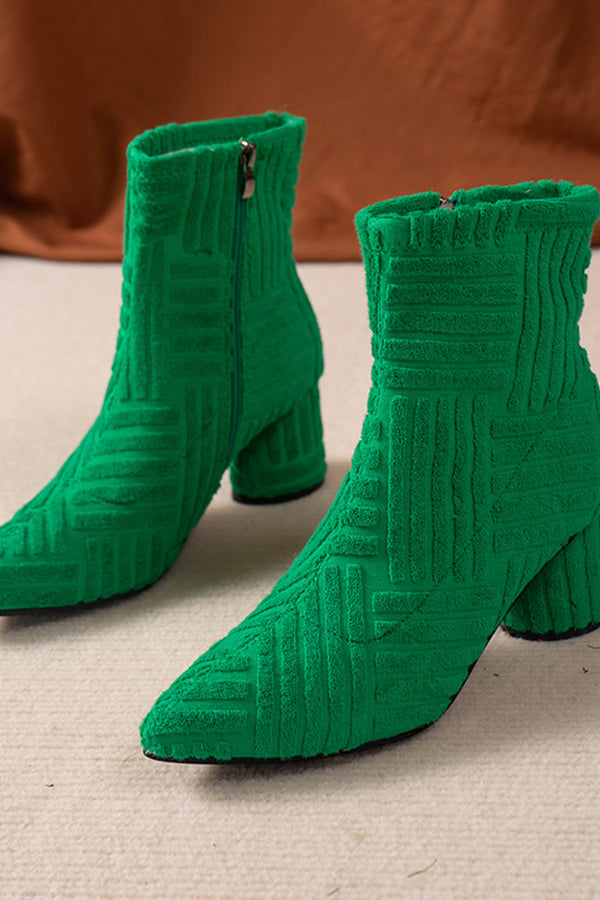 Stylish Pointed Toe High Heel Towel Boots