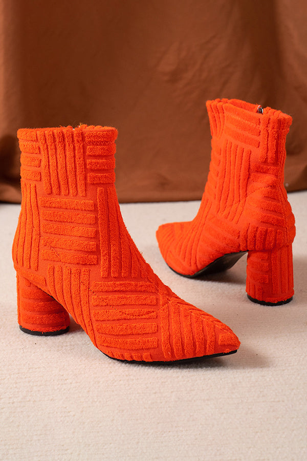 Stylish Pointed Toe High Heel Towel Boots