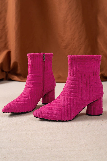 Stylish Pointed Toe High Heel Towel Boots