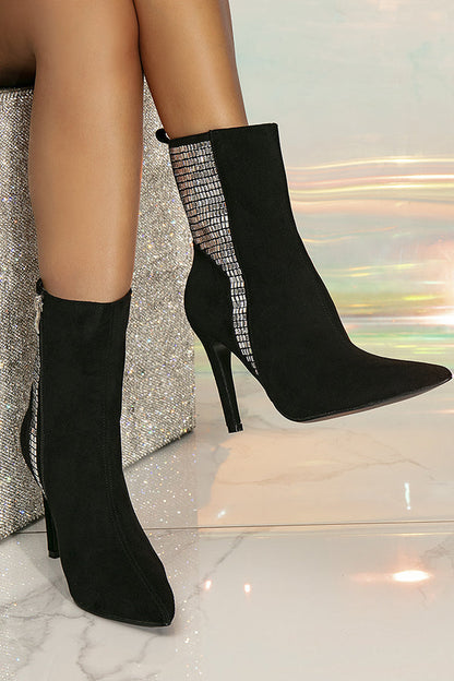 Party Suede Rhinestone Mid-calf Boots