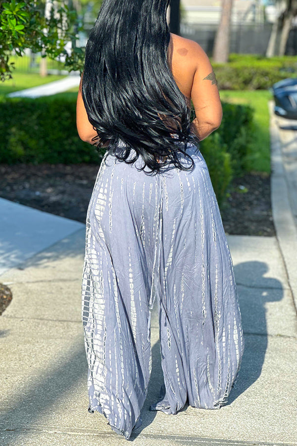 Stylish Allover Print Wide Leg Jumpsuit