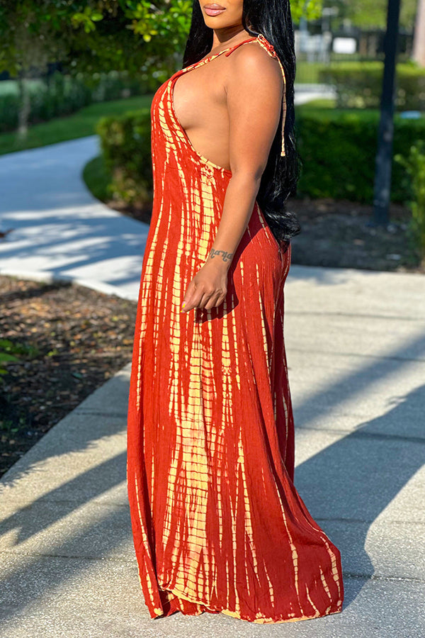 Stylish Allover Print Wide Leg Jumpsuit