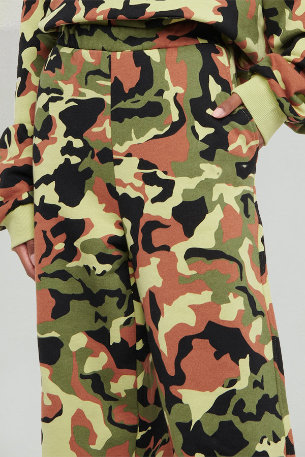 Stilig Camo Print hettegenser og buksesett