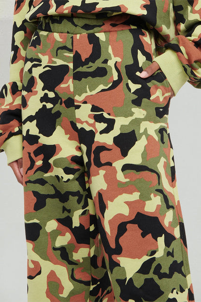 Stilig Camo Print hettegenser og buksesett