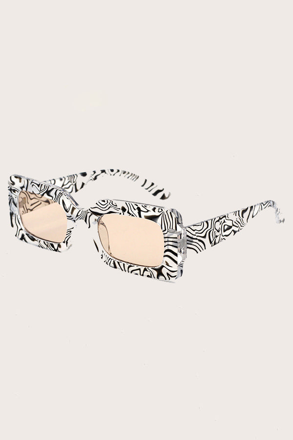 Fashion Water Ripples Square Frame Sunglasses