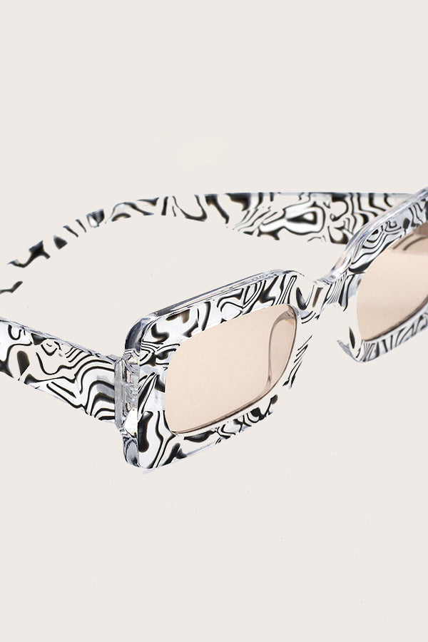 Fashion Water Ripples Square Frame Sunglasses