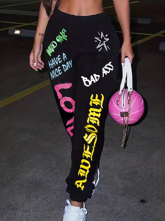 Plus-Size Printed Pants