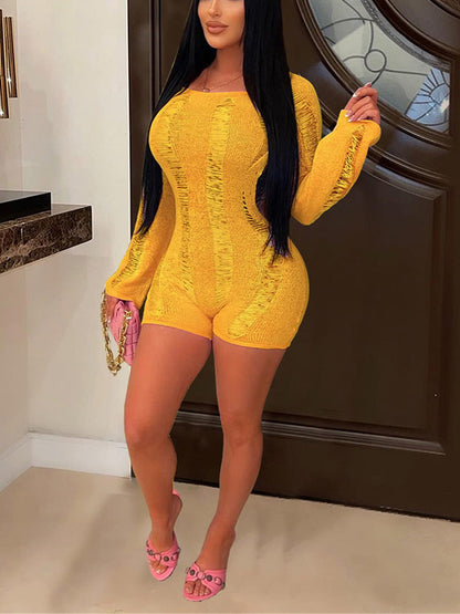 Off Shoulder Backless Romper