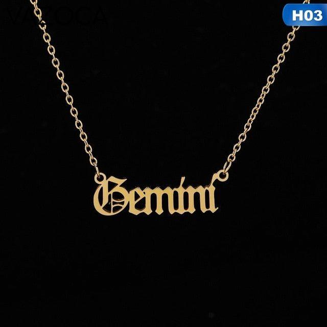 Zodiac Sign Constellations Pendant Necklace