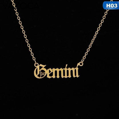 Zodiac Sign Constellations Pendant Necklace
