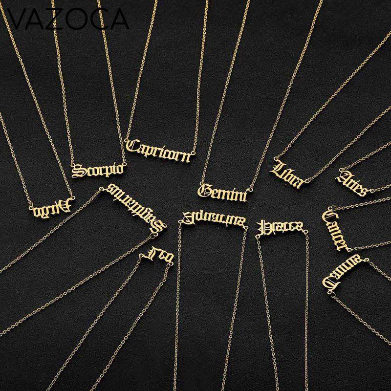 Zodiac Sign Constellations Pendant Necklace