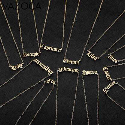 Zodiac Sign Constellations Pendant Necklace