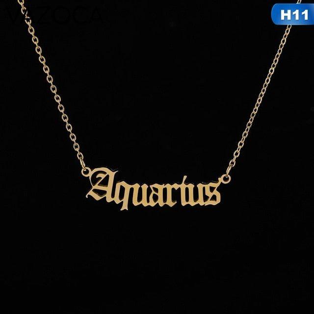 Zodiac Sign Constellations Pendant Necklace