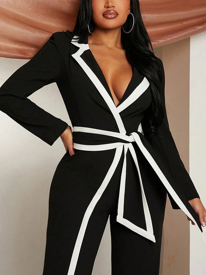 Contrast Wrap Jumpsuit