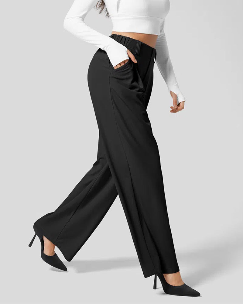 Waffle Wide Leg Casual Suit Pants（Pre-sale）