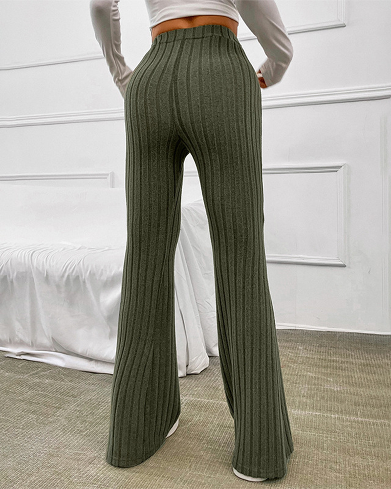 Micro Flared High Waisted Slim Fit Pants