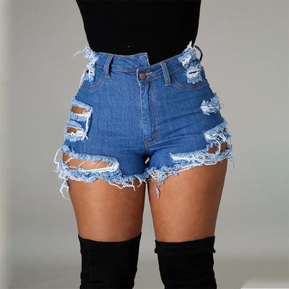 Women’s Ripped Frayed Denim Shorts