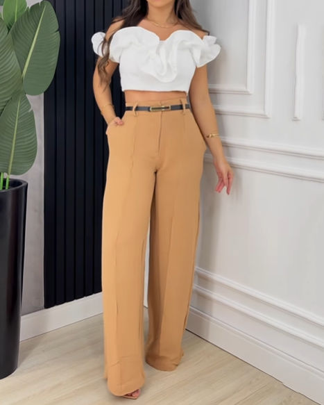 Casual Wide Leg Dress Pants (Pre-sale)