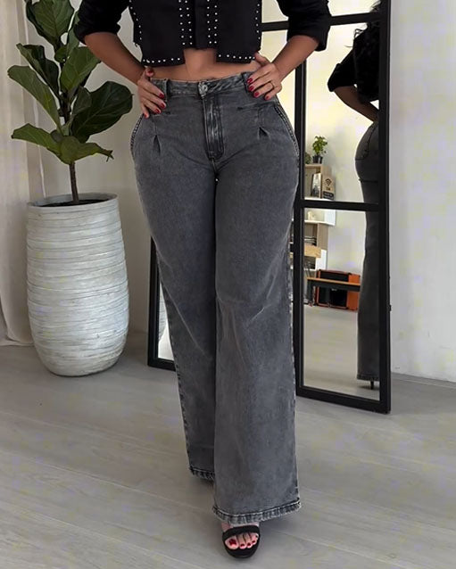 High-Waisted Stretch Jeans (Pre-sale)