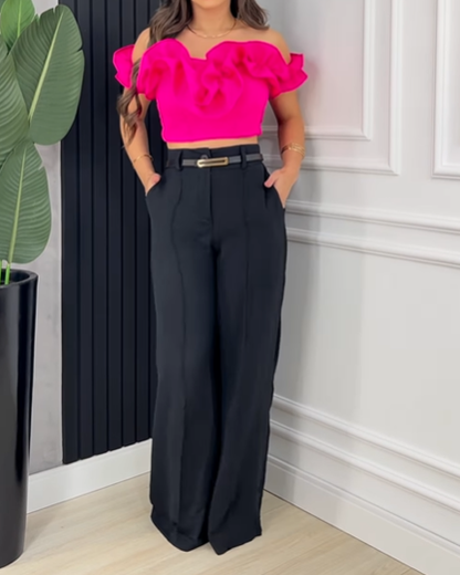 Casual Wide Leg Dress Pants (Pre-sale)