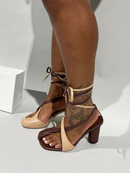 Open Toe Lace-Up Sandals