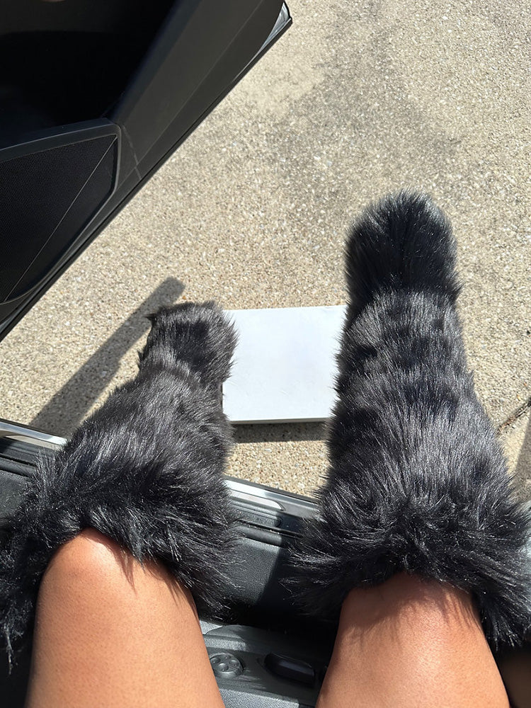 Fluffy Statement Faux Fur Boots