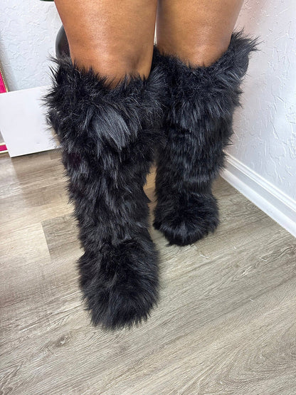 Fluffy Statement Faux Fur Boots