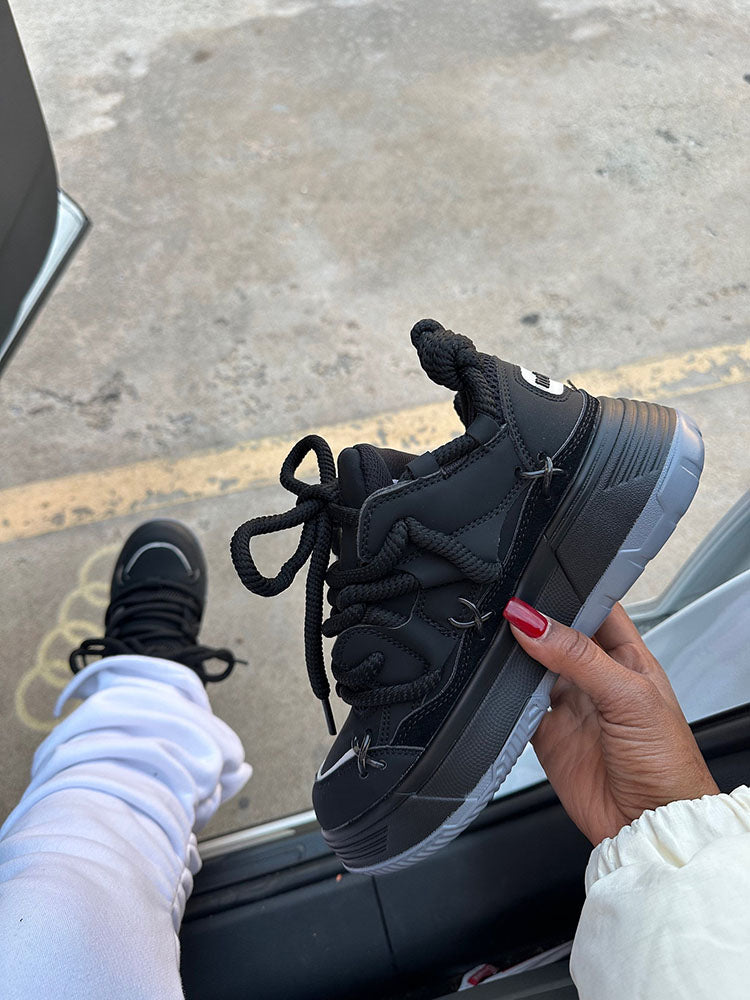 Thick Laced Leather Sneakers