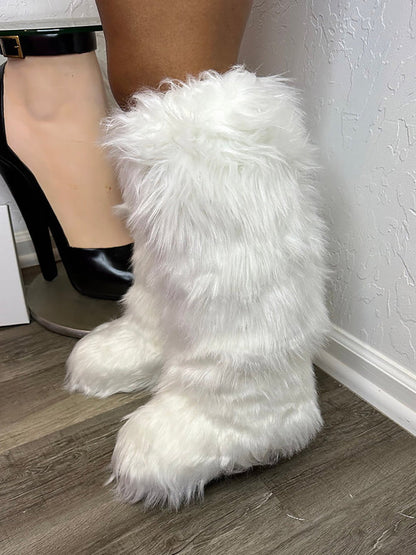 Fluffy Statement Faux Fur Boots