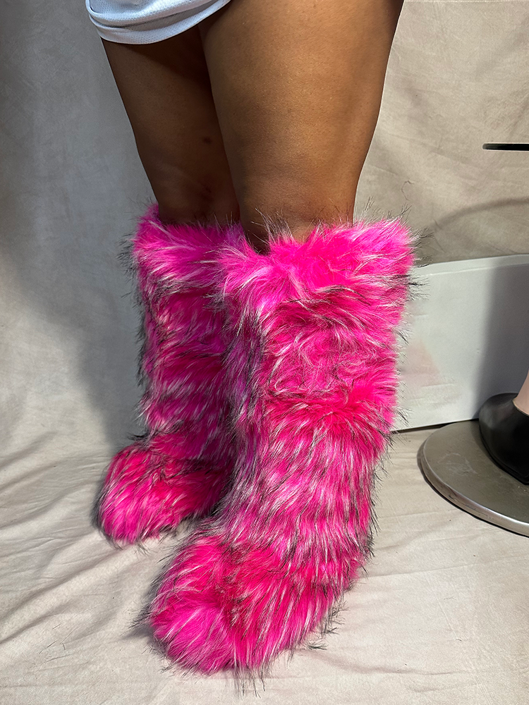 Fluffy Statement Faux Fur Boots