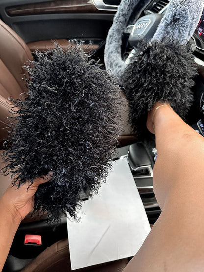 Fluffy Fur Bag & Slides Set