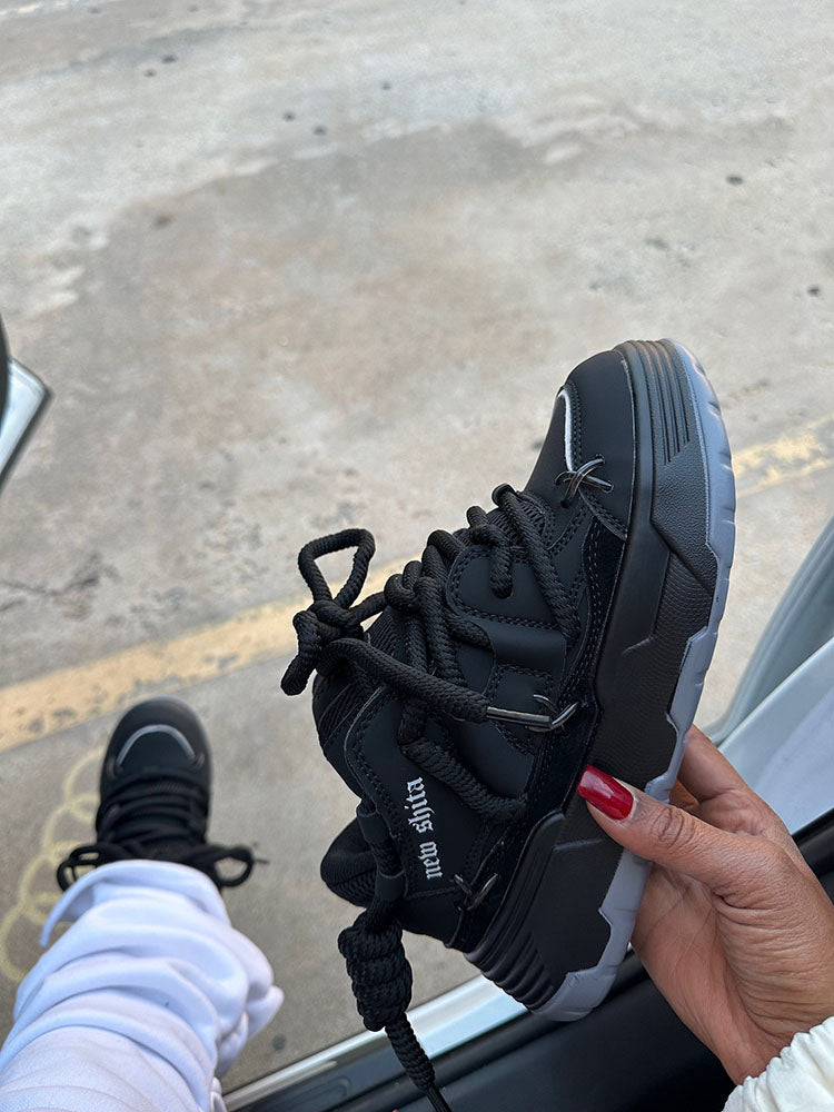 Thick Laced Leather Sneakers