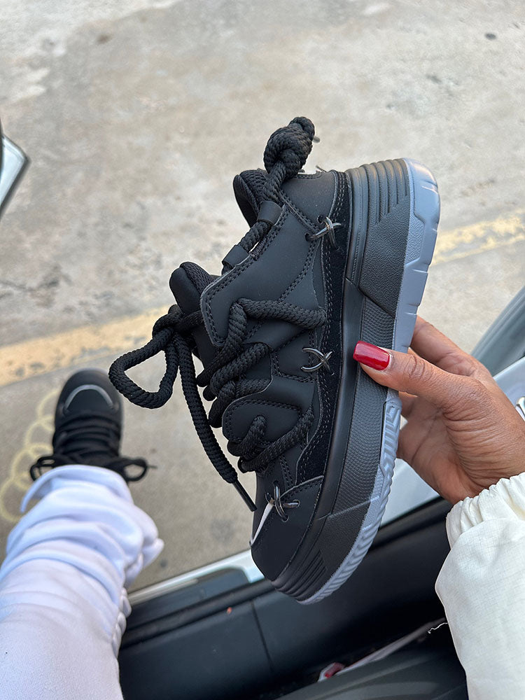 Thick Laced Leather Sneakers