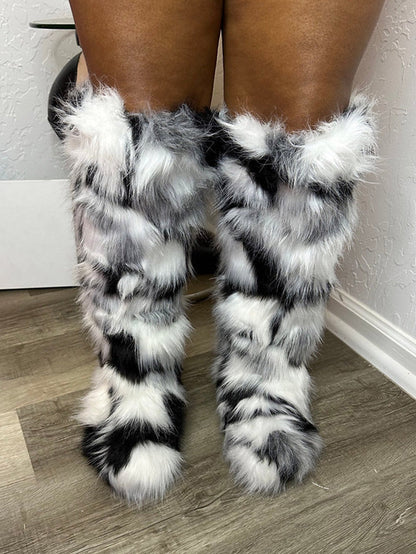 Fluffy Statement Faux Fur Boots
