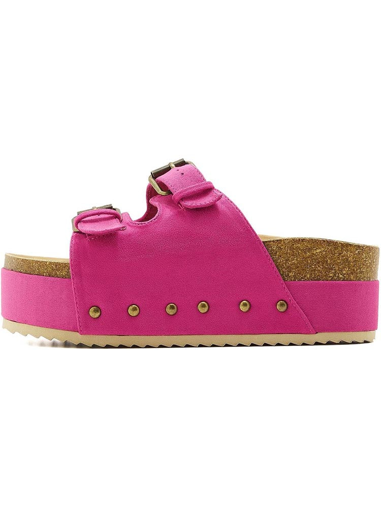 Double Buckle Strap Platform Sandals