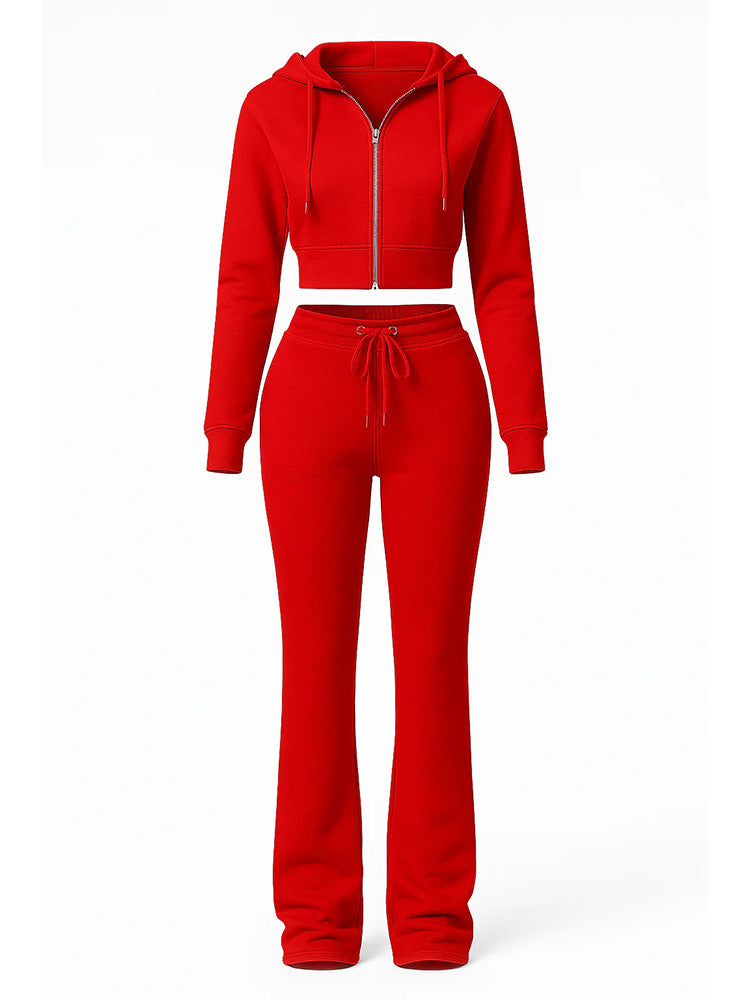 Basic Hoodie Extended Pants Set