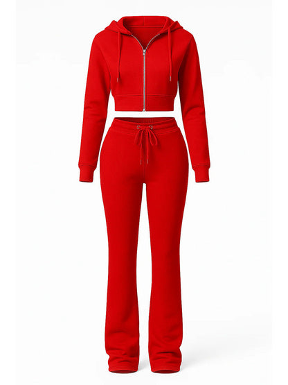 Basic Hoodie Extended Pants Set