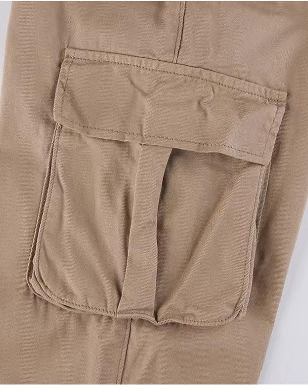 Low-Rise Multi-Pocket Cargo Casual Pants