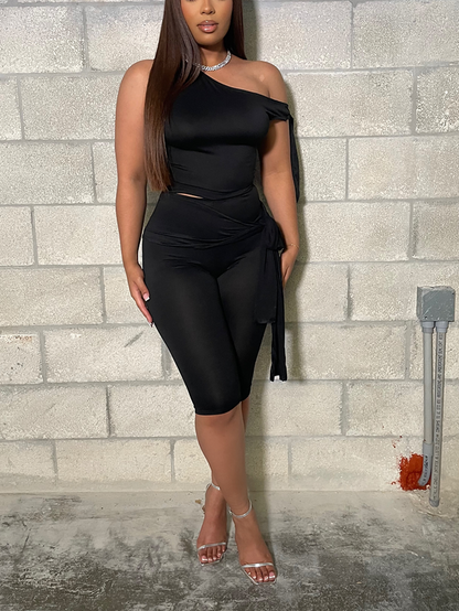 Tie-Up Top & Capri Leggings Set