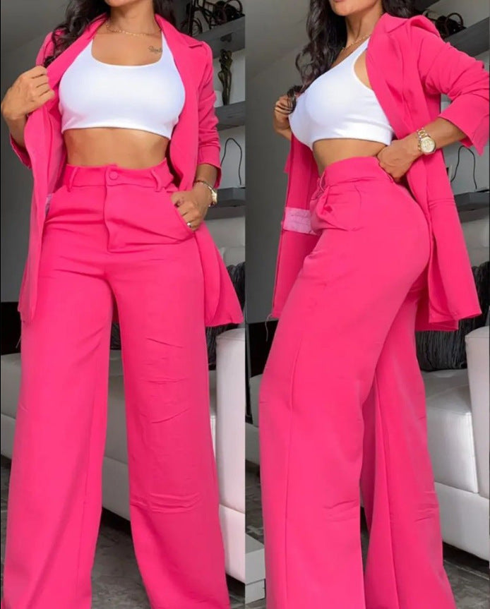 Blazer Straight Pants Suit