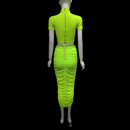 Symone Pleated Bandage Skirt Set