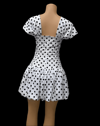 Polka Dot Fluffy Mini Dress