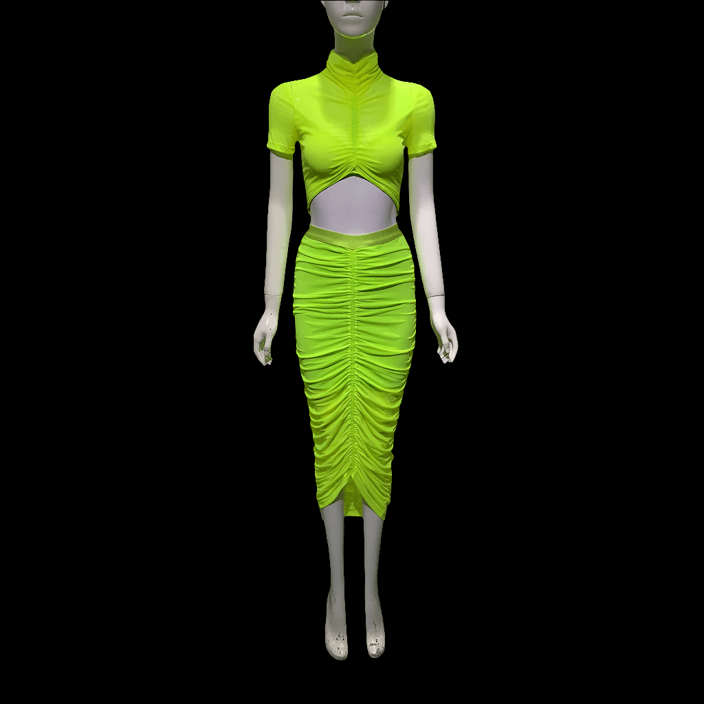Symone Pleated Bandage Skirt Set