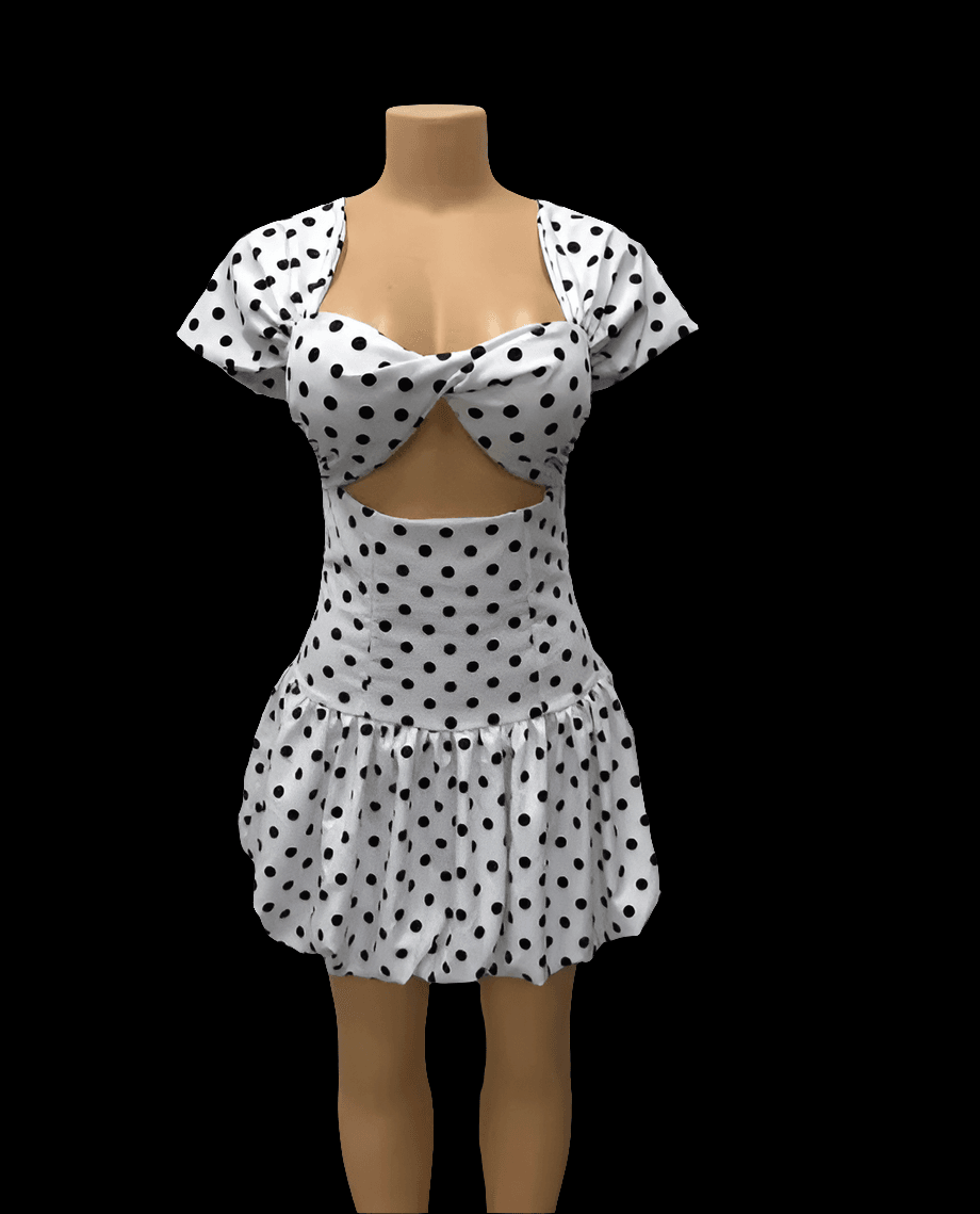 Polka Dot Fluffy Mini Dress
