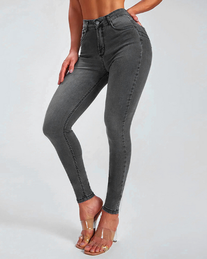 Körperbetonte Jeans mit hoher Taille